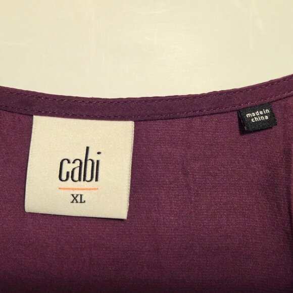 CAbi Beguile Blouse Balloon Sleeve Plum Purple Top Style 3693 Size XL - Picture 3 of 4